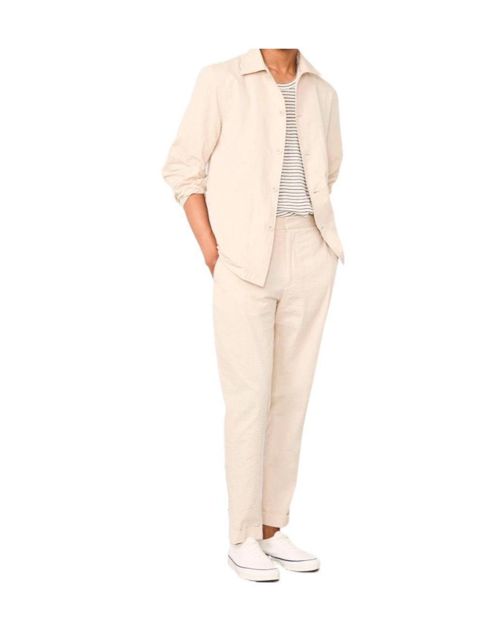 Officine Generale White Long-Sleeve Button-Fastening Shirt for men