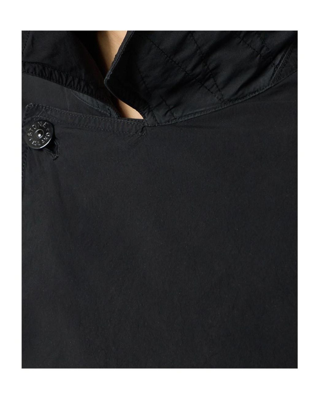 Stone Island Black Short Trench Coat With Matt Appearance And Anti-Drop for men