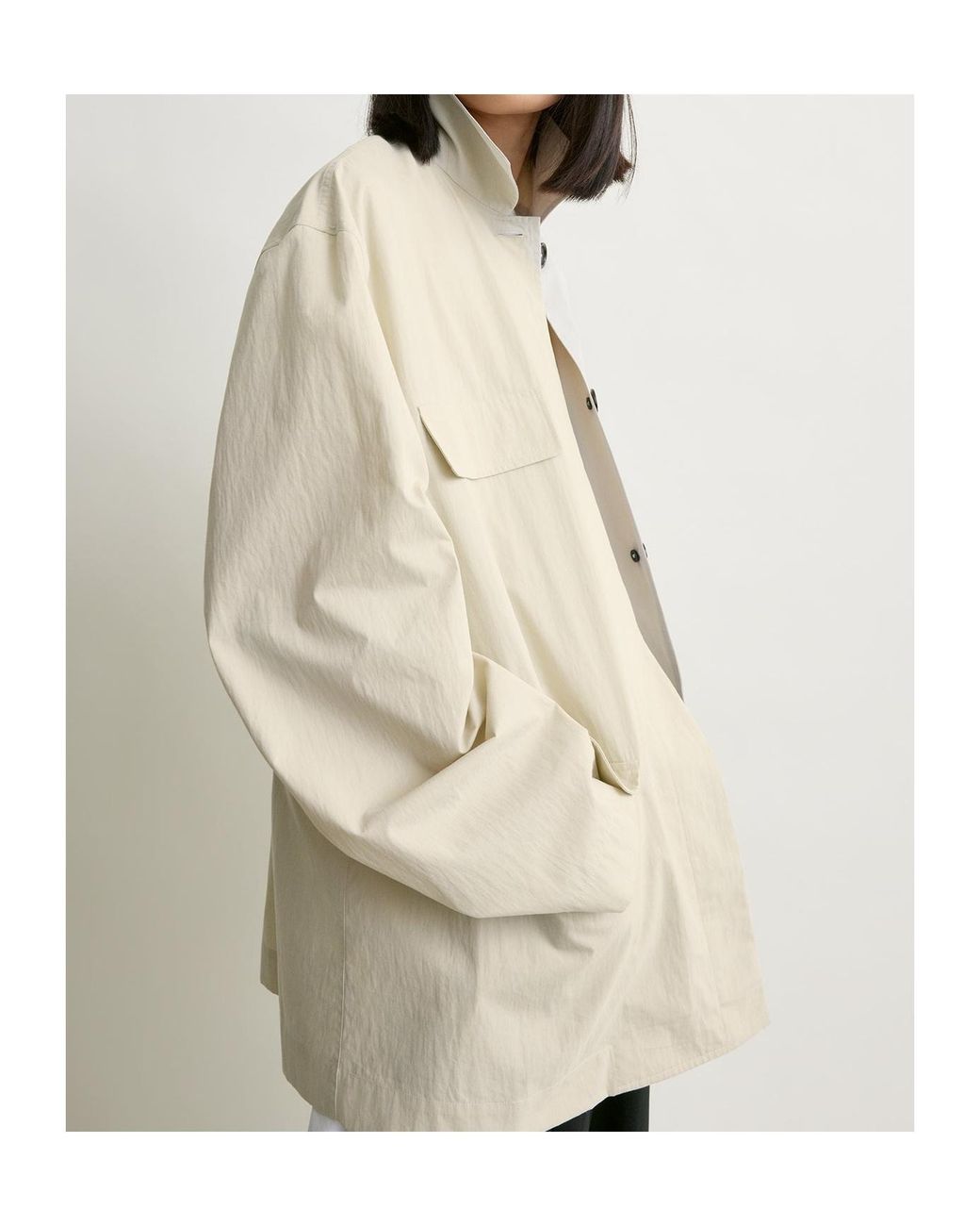 Totême Natural Totême Collared Drawstring Jacket
