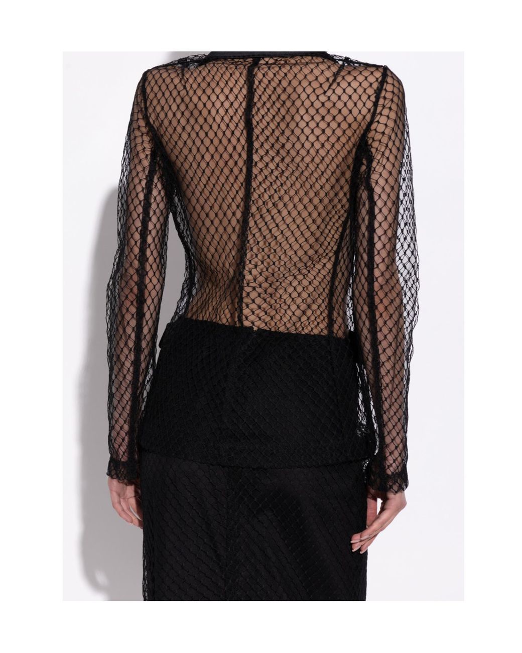 Dolce & Gabbana Black Single-Breasted Mesh Tuxedo Jacket