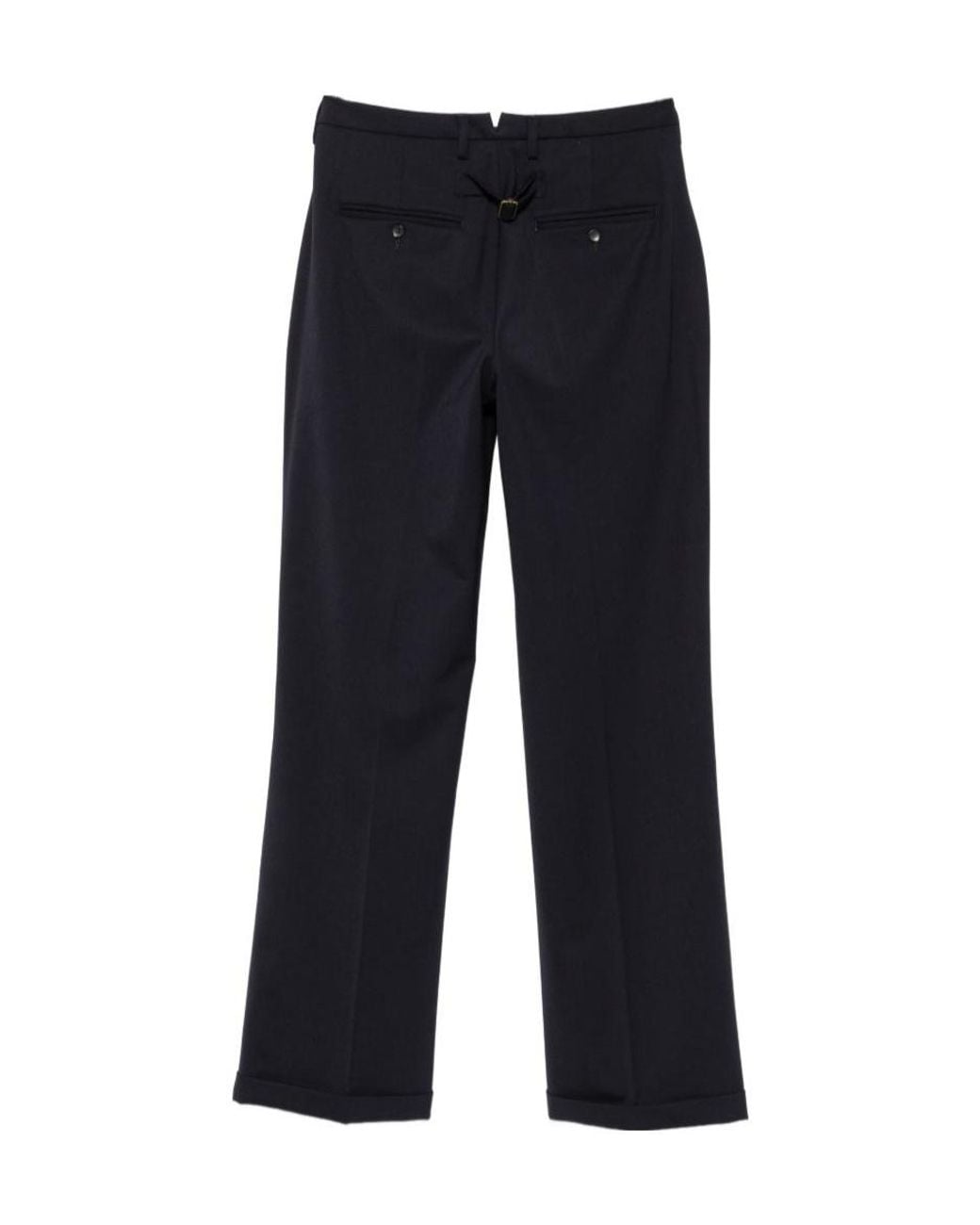 Seventy Blue Pressed-Crease Tailored Trousers