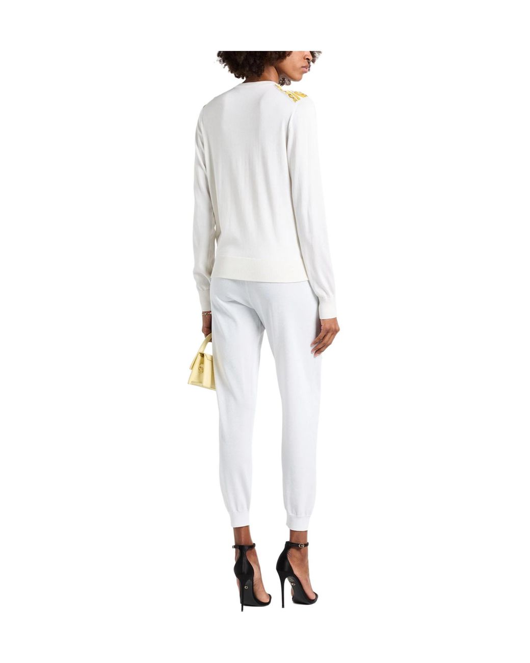 Dolce & Gabbana Yellow Multi-Color Satin Knit Top