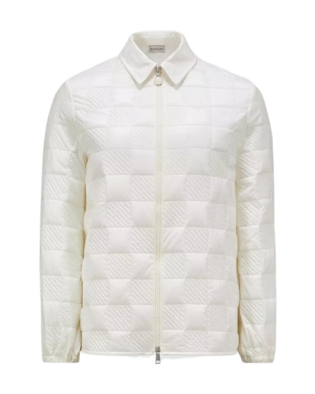 Moncler White Zip-Up Padded Jacket