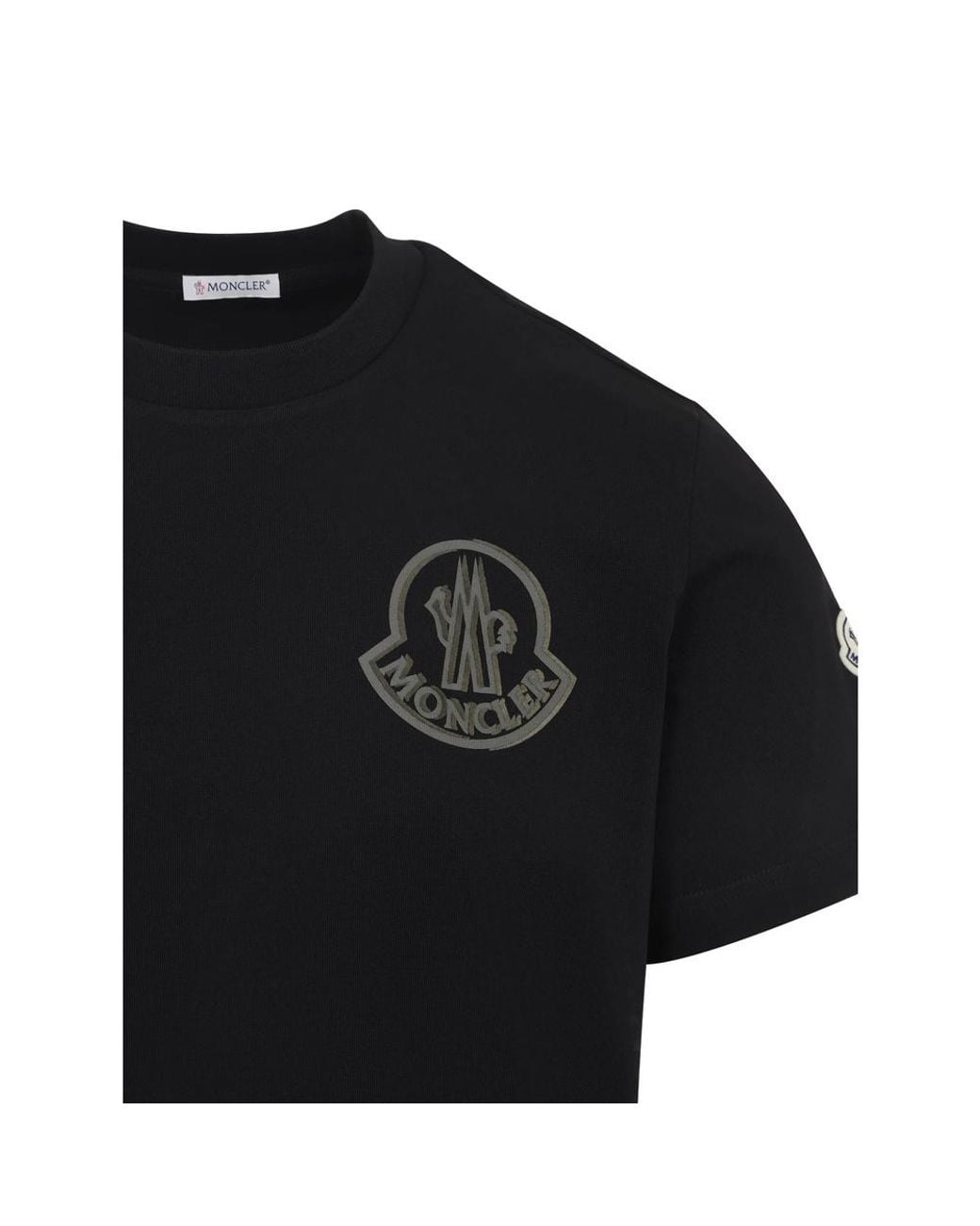 Moncler Black Logo Printed Crewneck T-Shirt for men
