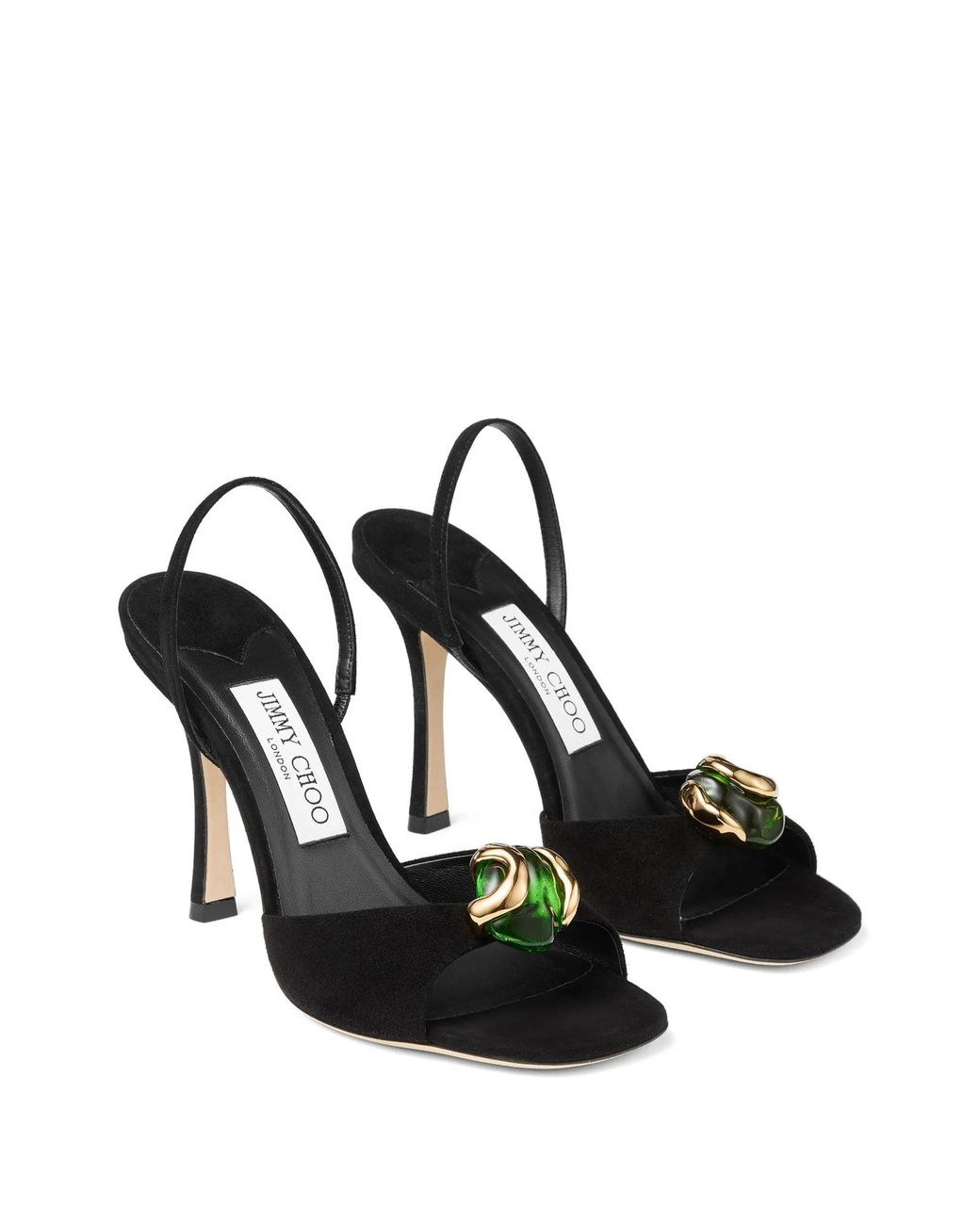 Jimmy Choo Black Emani 100 Slingback Heeled Sandals