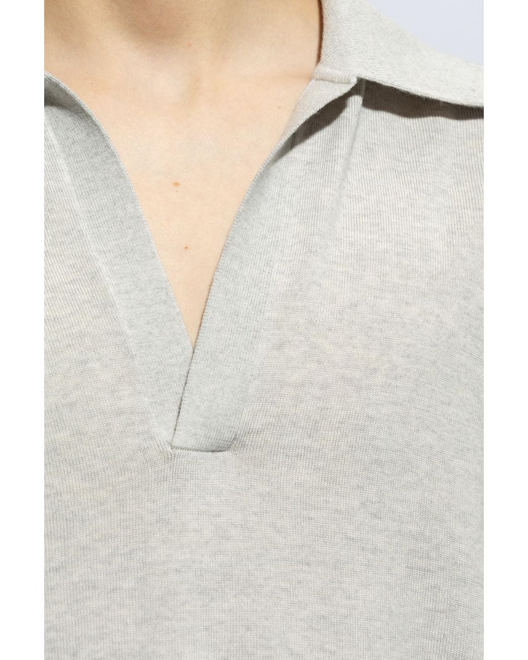 Bottega Veneta White Bv Embroidered Knitted Polo Shirt for men