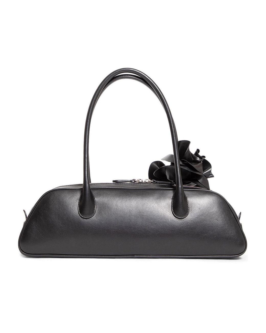 Magda Butrym Black Brigitte Floral Handle Shoulder Bag