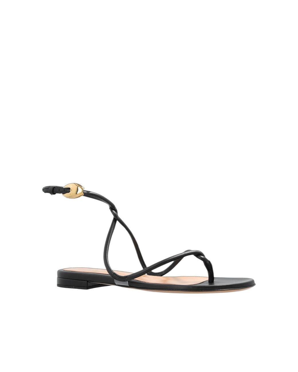 Gianvito Rossi Metallic Mamba Thong Strap Sandals