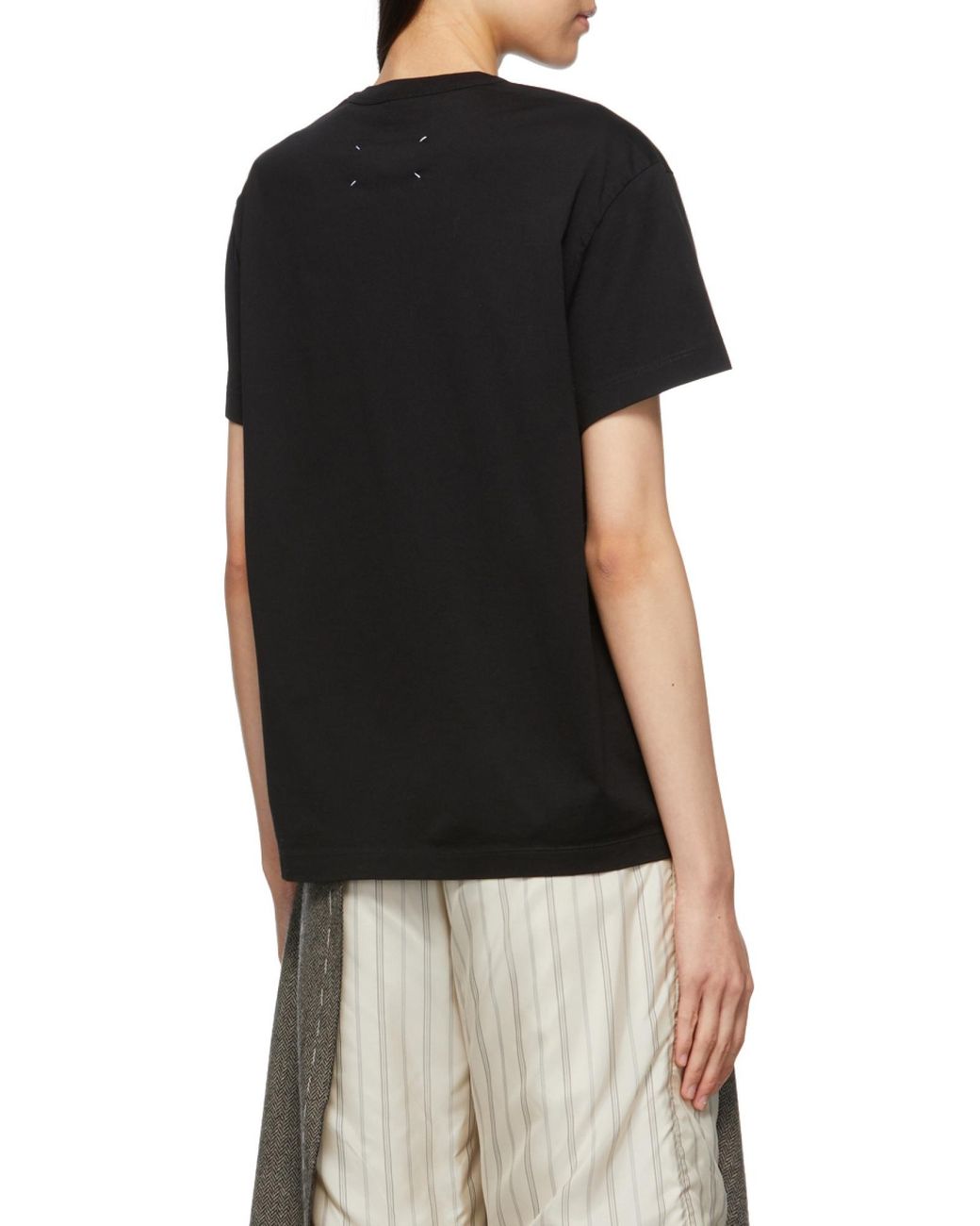 Maison Margiela Green Logo Embroidered Crewneck T-Shirt for men