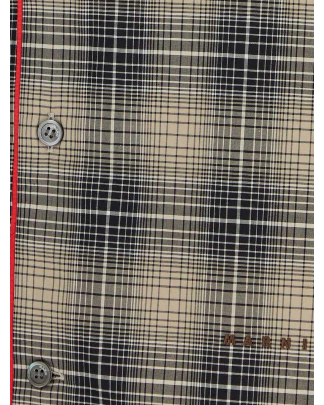 Marni Gray Check Piped Shirt for men