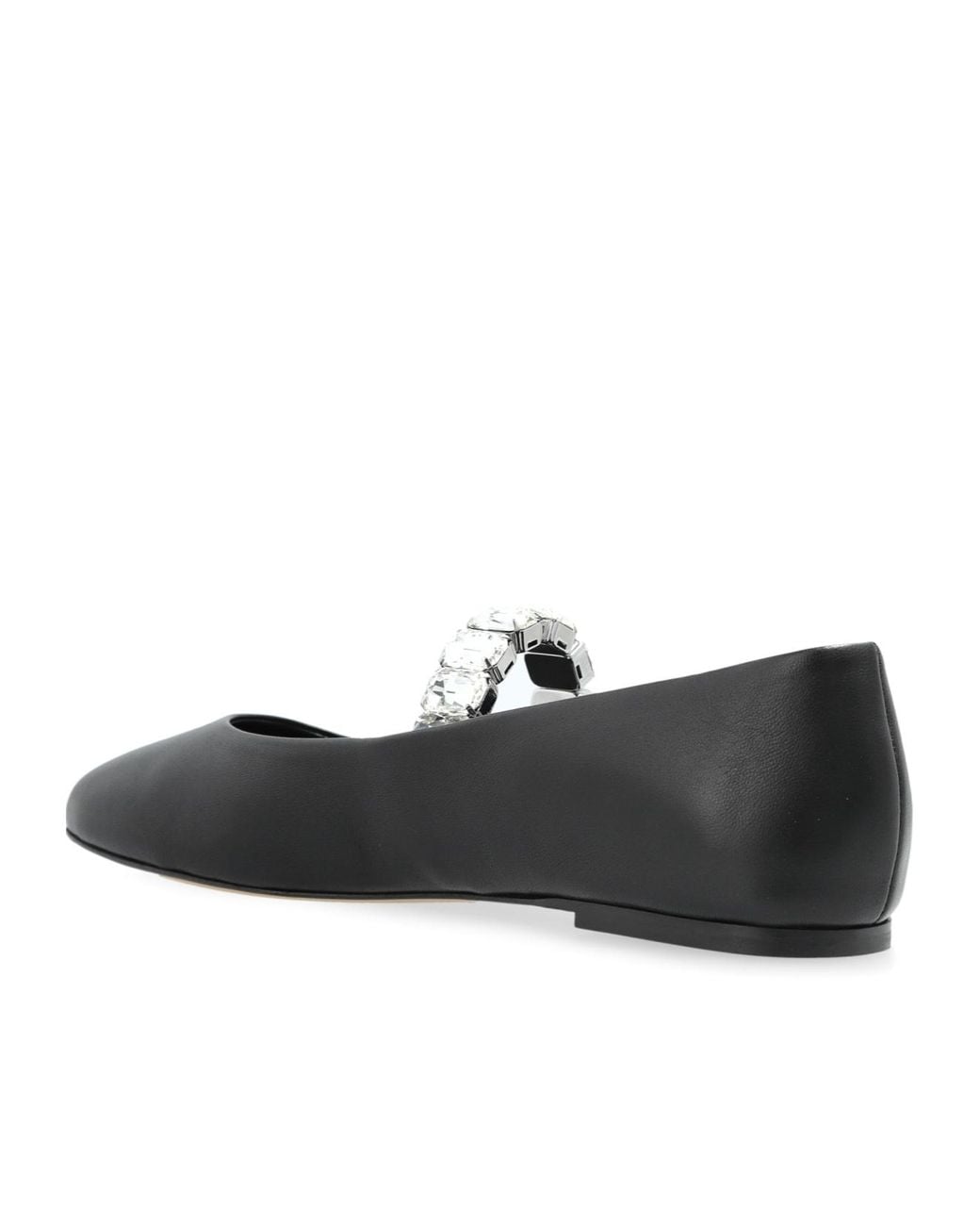 Casadei Black Embellished Ballet Flat Shoes
