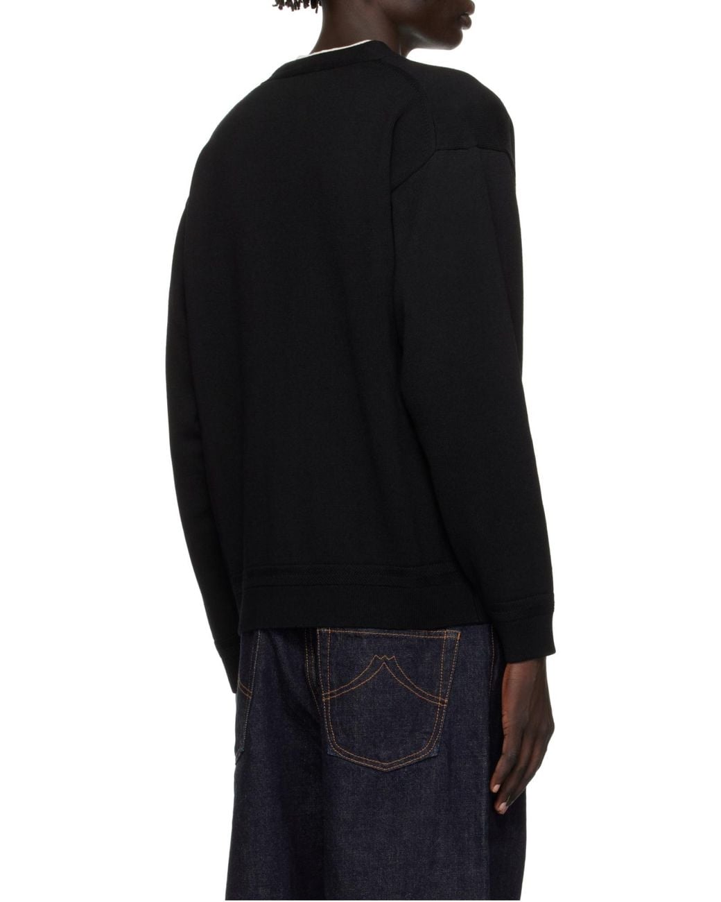 KENZO Black V-Neck Buttoned Cardigan for men