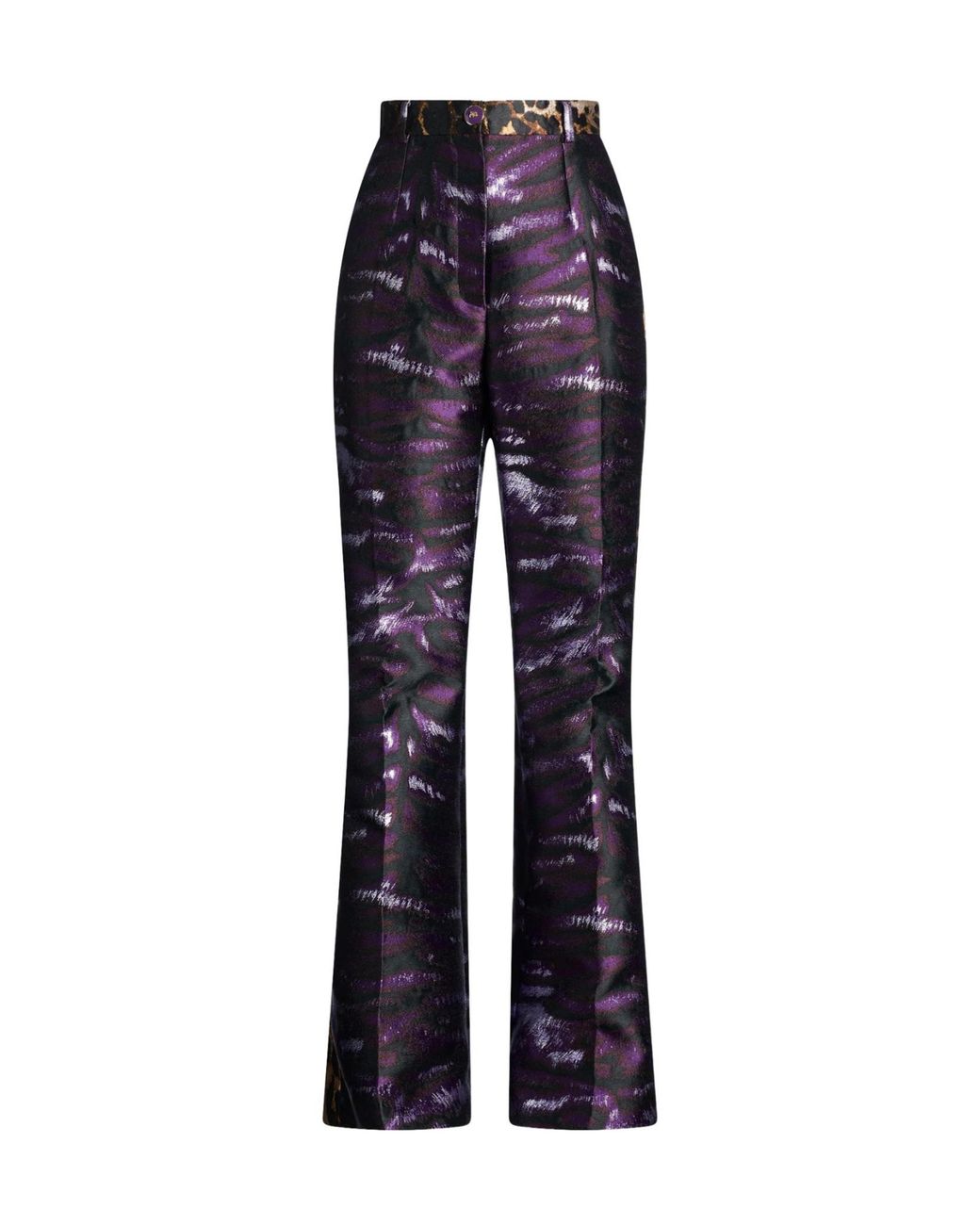 Dolce & Gabbana Blue Color Blocked Flared Trousers