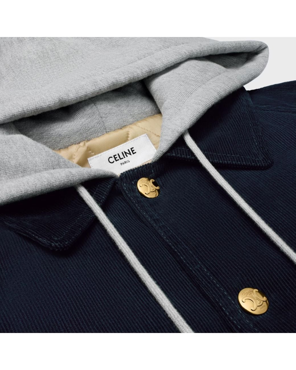 Céline Blue Triomphe Car Coat Jacket