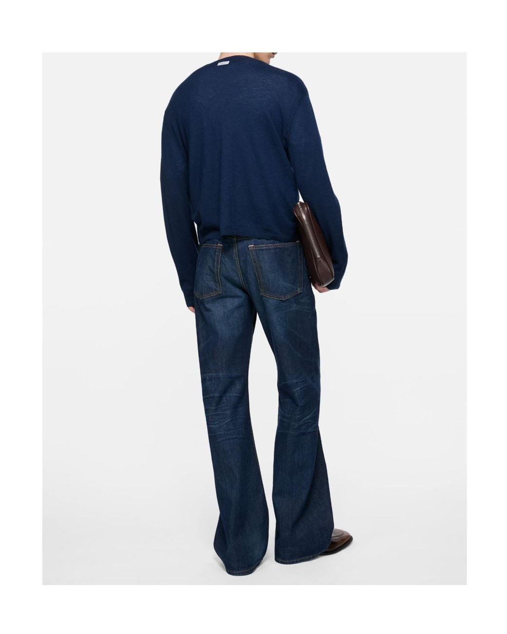 Acne Blue Cashmere Knit Sweater for men