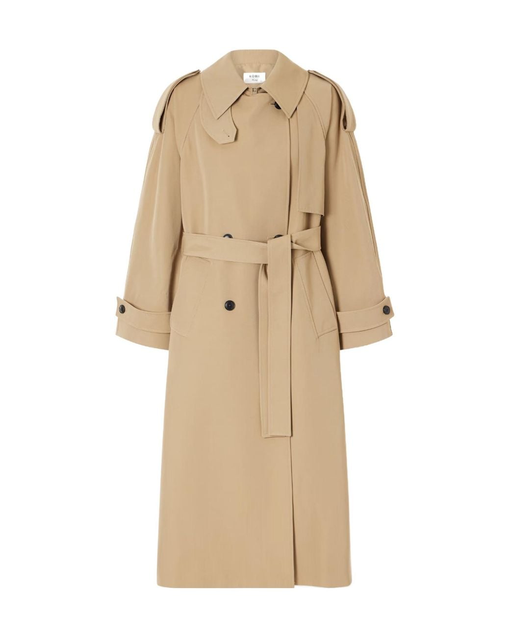 Rohe Natural Double-Breasted Long-Sleeved Trench Coat