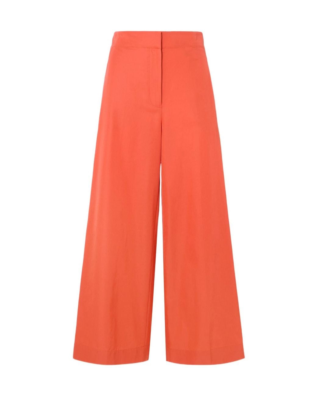 Joseph Red Thurlow Silk And Cotton-Blend Wide-Leg Pants