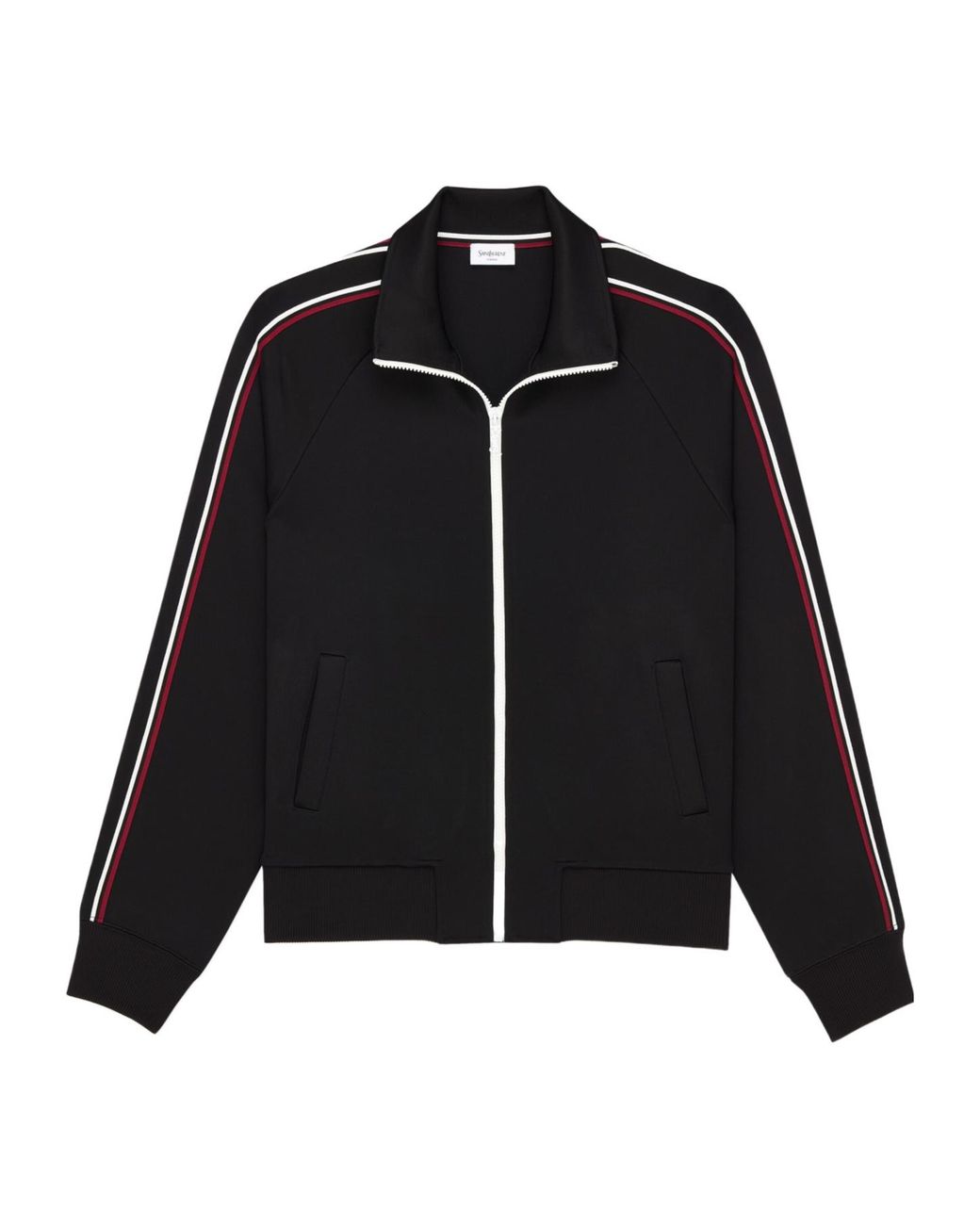 Saint Laurent Black Cassandre Track Jacket for men