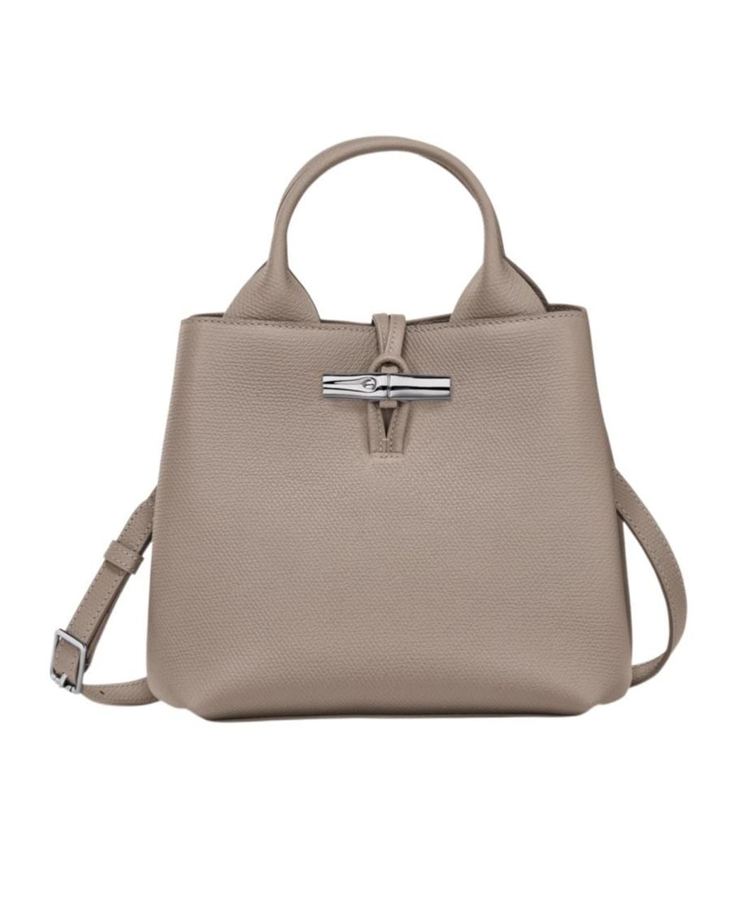 Longchamp Gray Le Roseau S Top Handle Bag