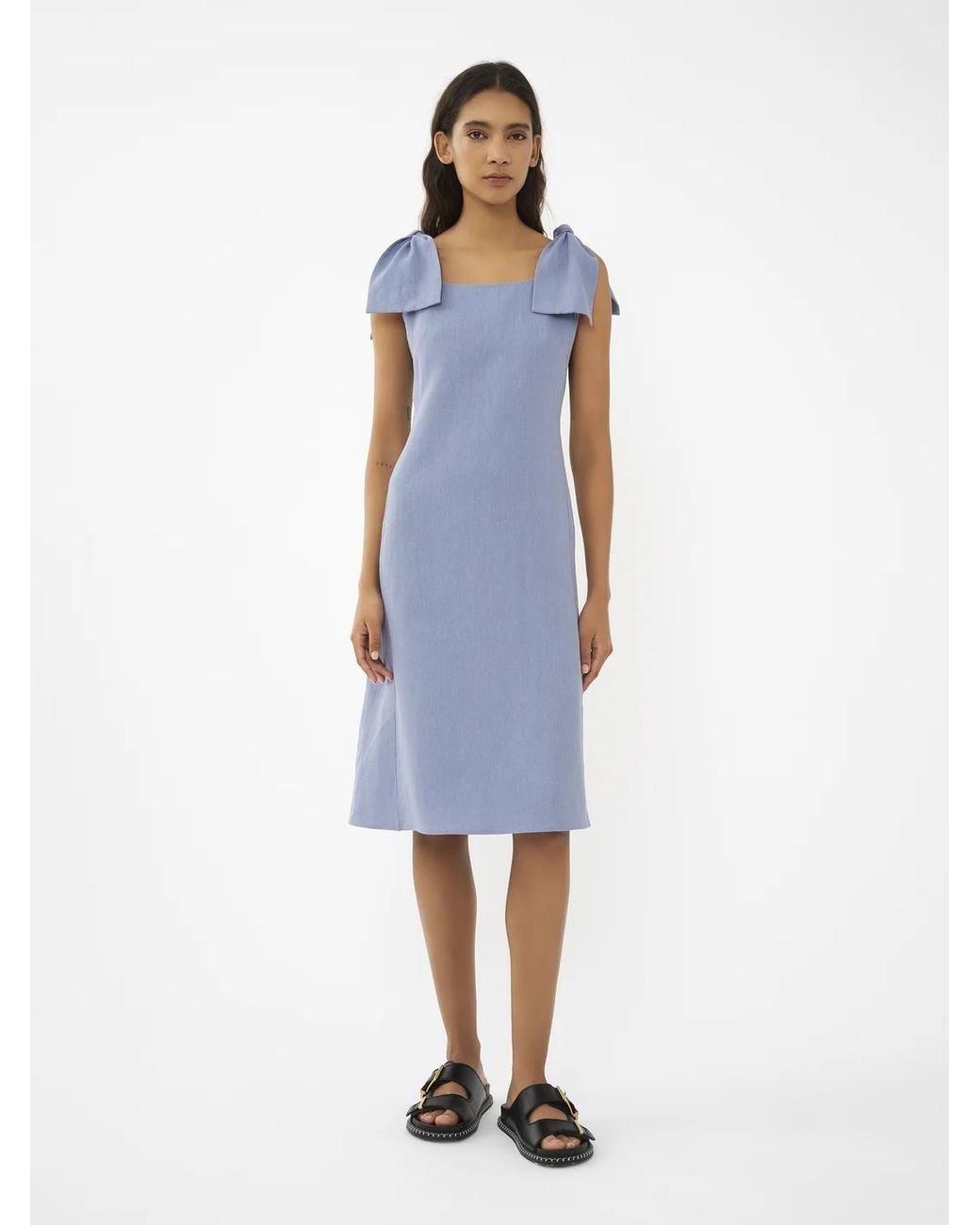 Chloé Blue Chloé Bow-Detailed Sleeveless Dress