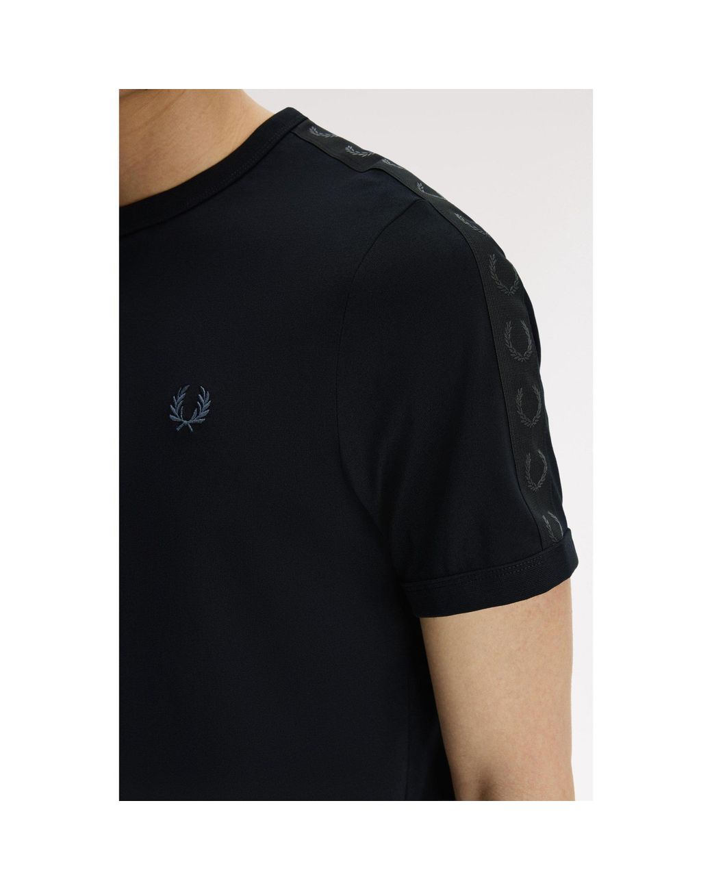 Fred Perry Black Crew Neck Short-Sleeve Tee for men