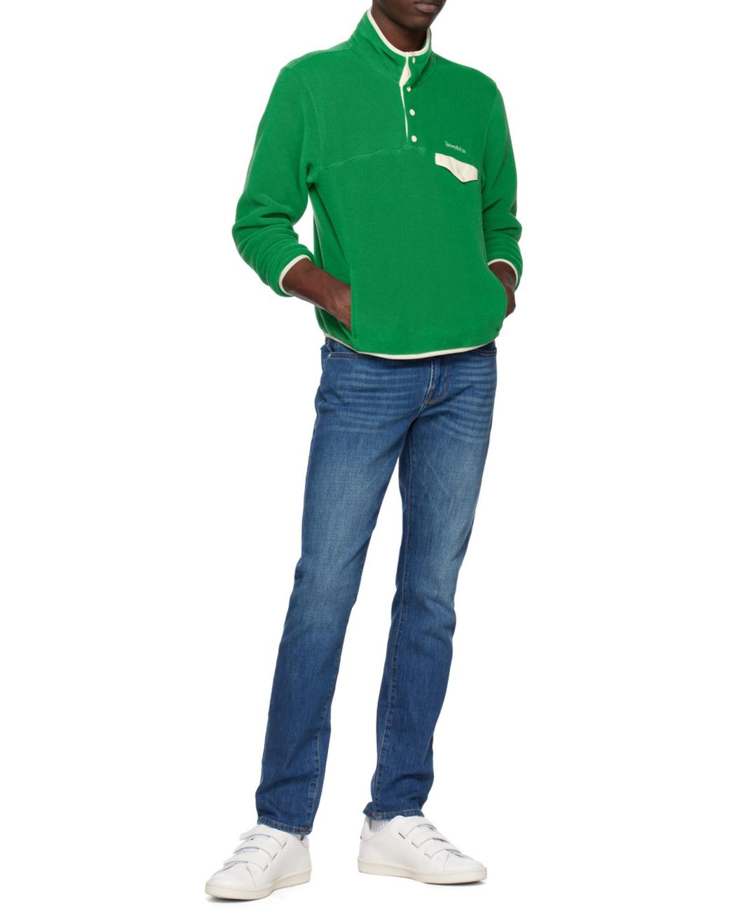 Sporty & Rich Green Funnel Neck Long-Sleeved Jumper