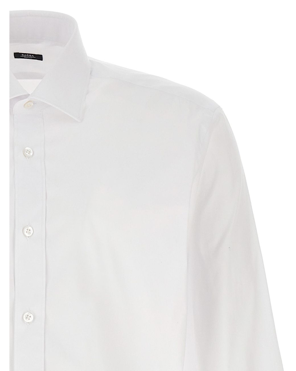 Barba Napoli White Long-Sleeved Buttoned Shirt for men