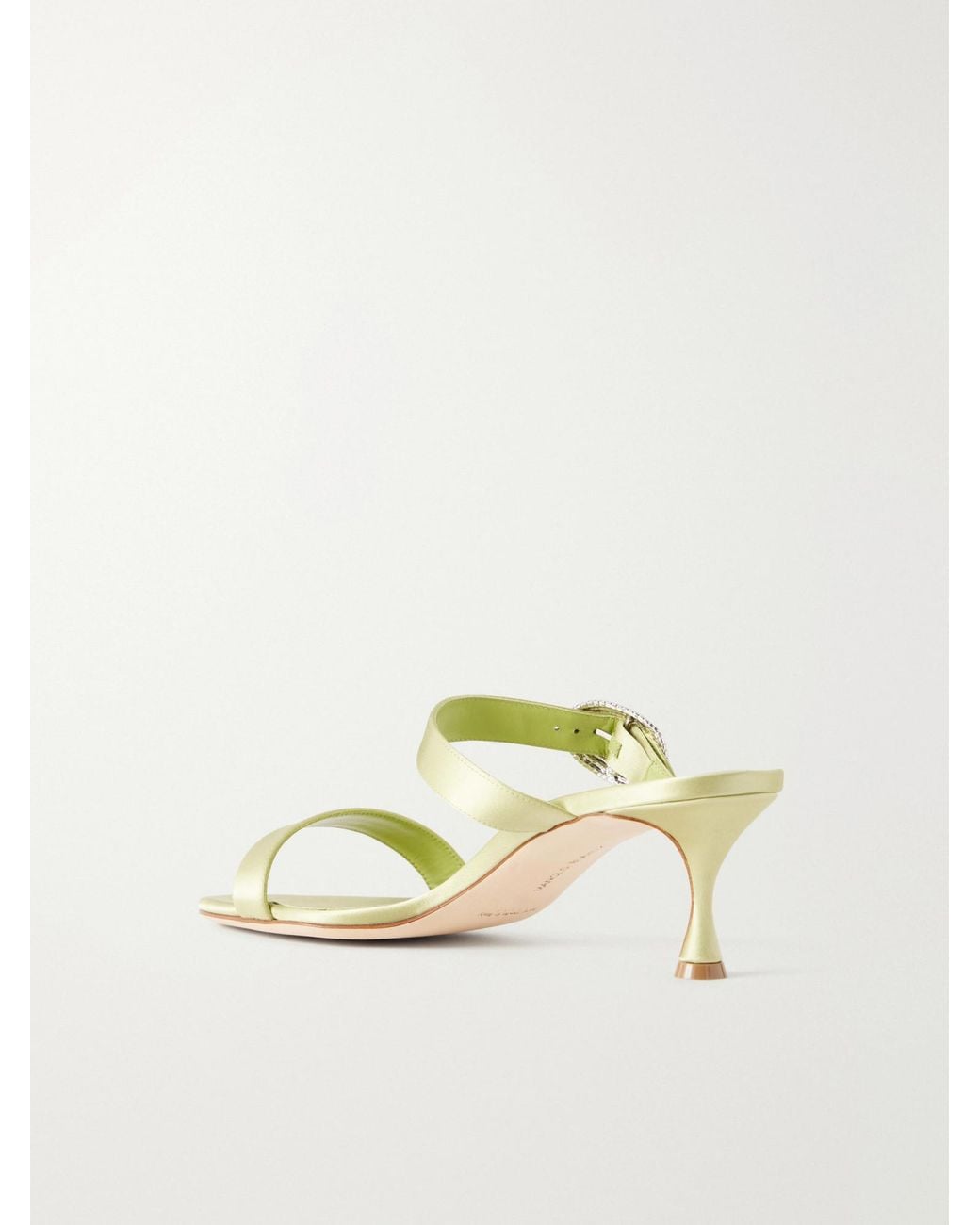 Manolo Blahnik Metallic Handmade Satin Sandals