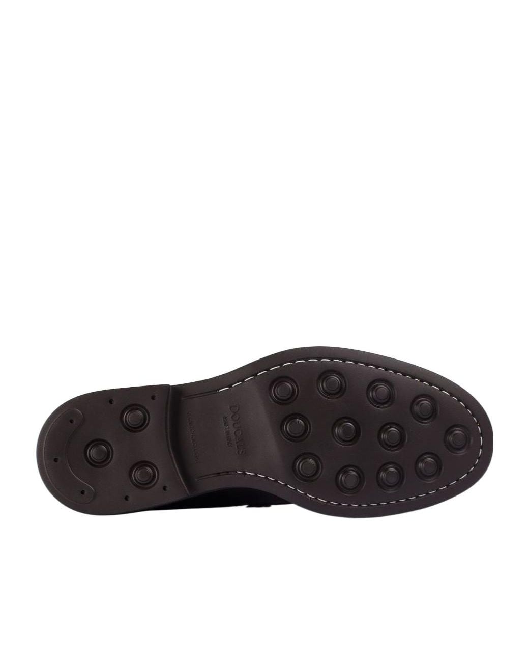 Doucal's Black Leather Penny Loafers for men