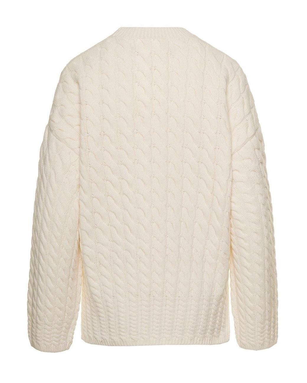 Theory White Cable-Knit Jumper