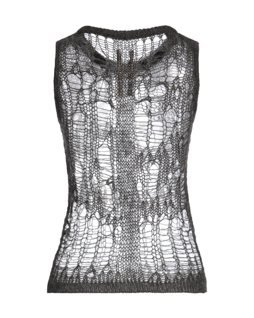 Rick Owens Black Solid Sleeveless Knit Top