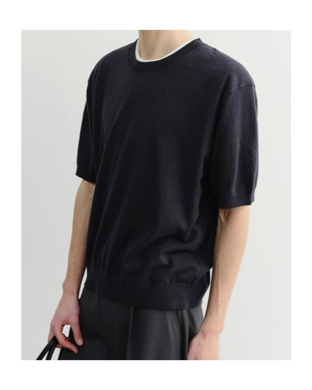 DUNST Blue Short-Sleeve Sweater for men
