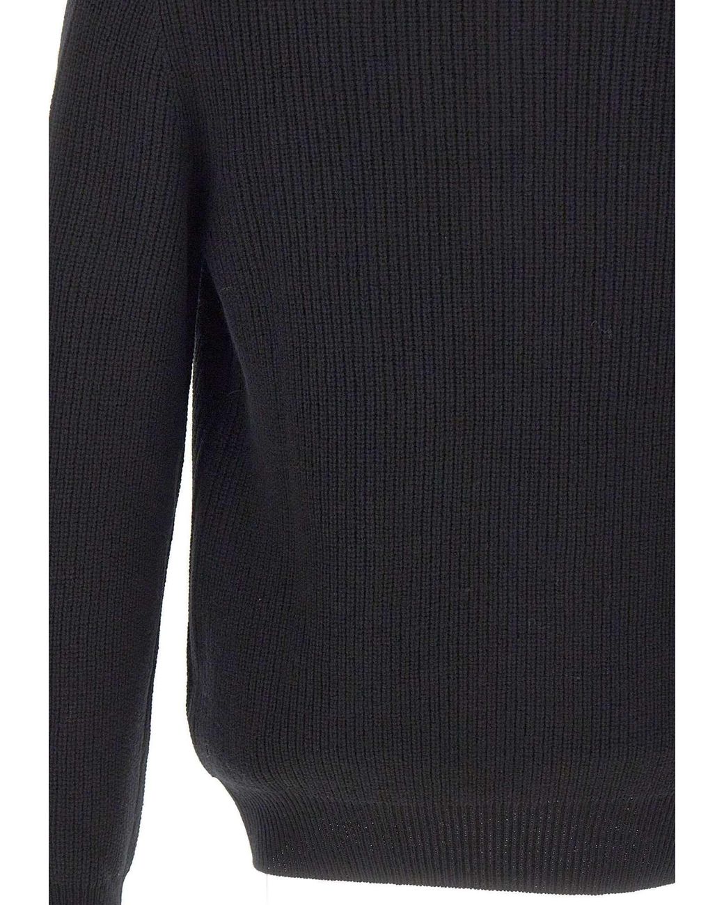 Gran Sasso Blue Ribbed Open-Collar Polo Shirt for men