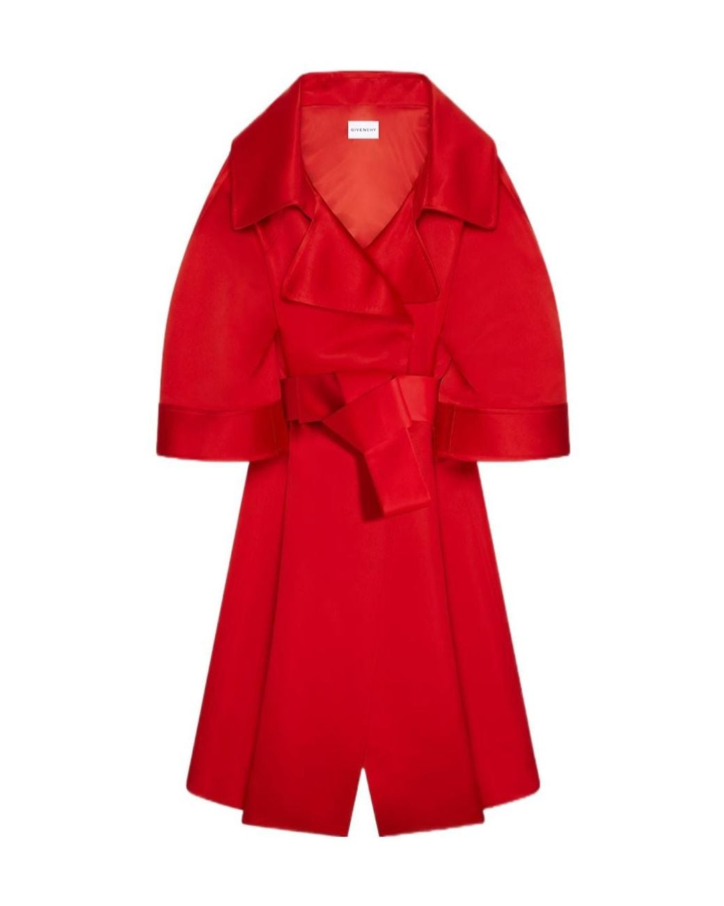 Givenchy Red Long Cocoon Coat