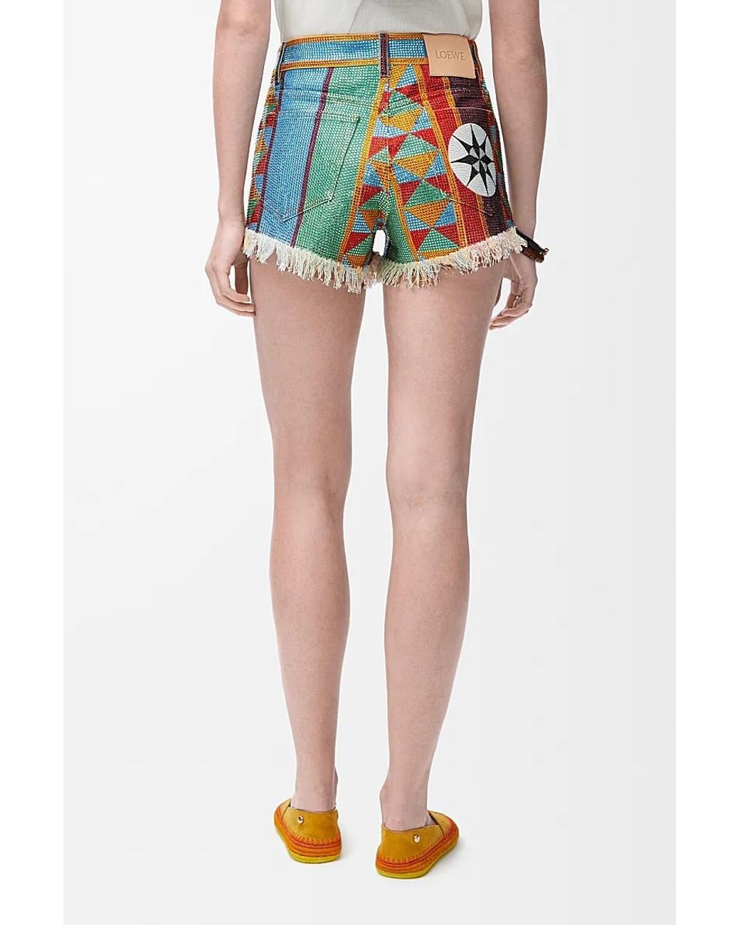 Loewe White Embellished Shorts