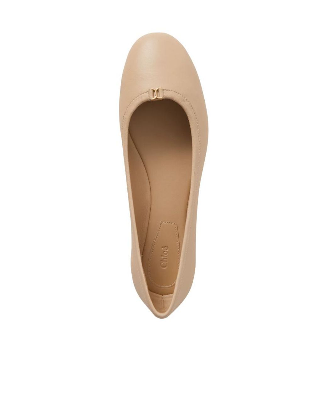 Chloé Natural Chloé Marcie Round-Toe Ballet Flats