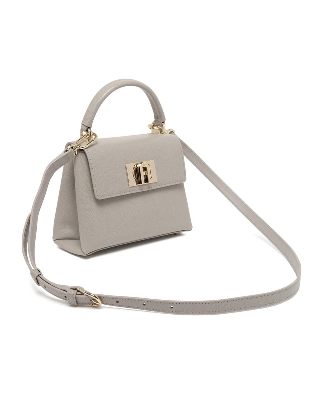 Furla Gray Top Handle Shoulder Bag