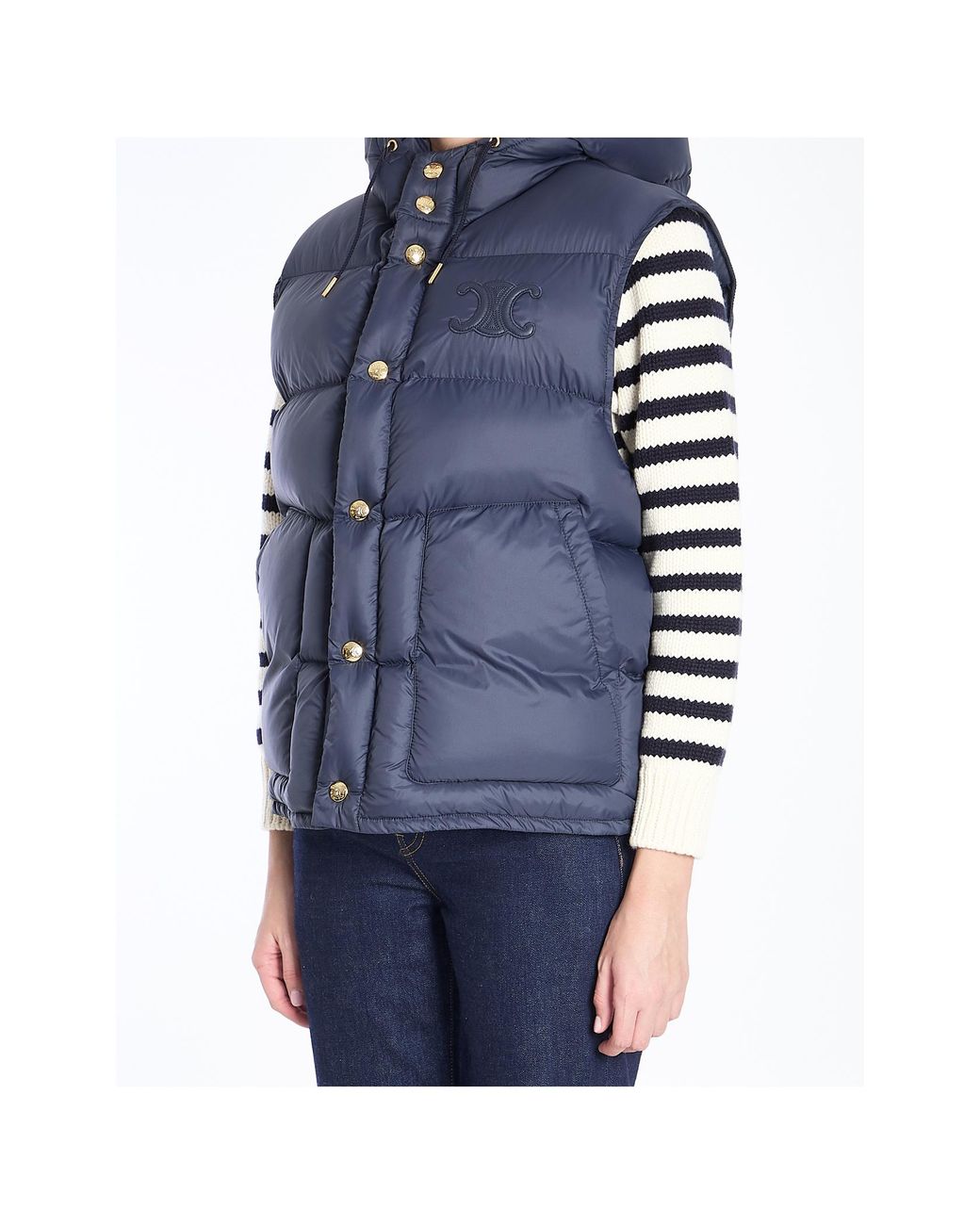 Céline Blue Oversized Sleeveless Down Jacket