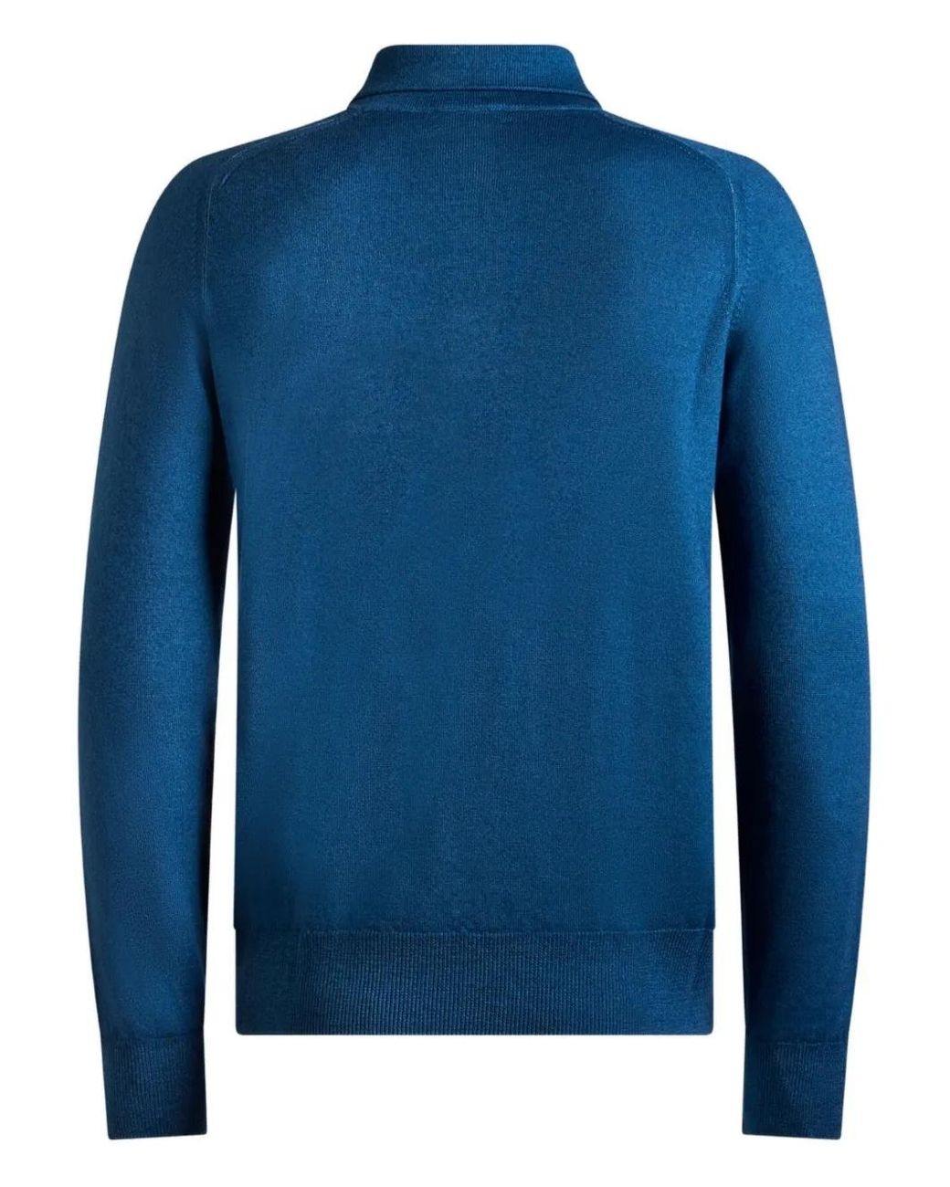 Etro Blue Wool Polo With Pegaso Logo for men