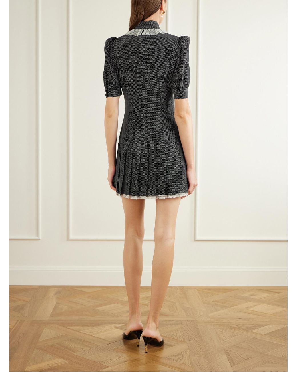 Alessandra Rich Black Chine Mini Dress