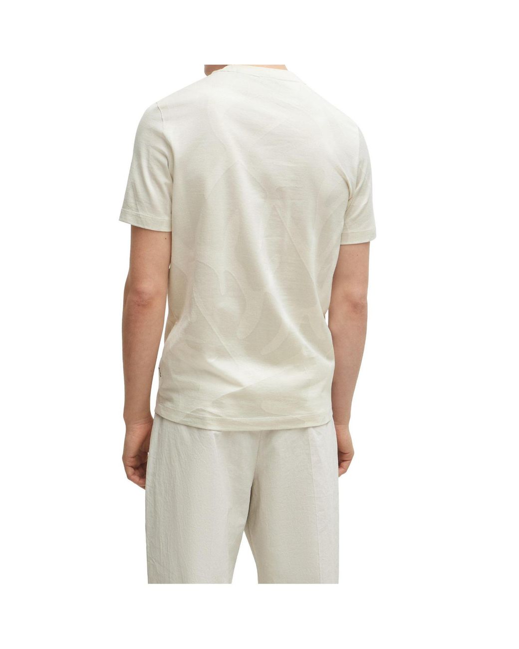 Boss White Short-Sleeve Crew-Neck T-Shirt for men