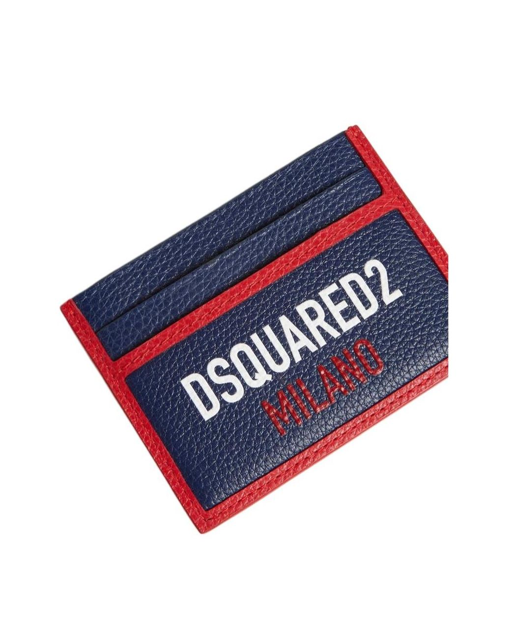 DSquared² Blue Logo-Print Card Holder for men