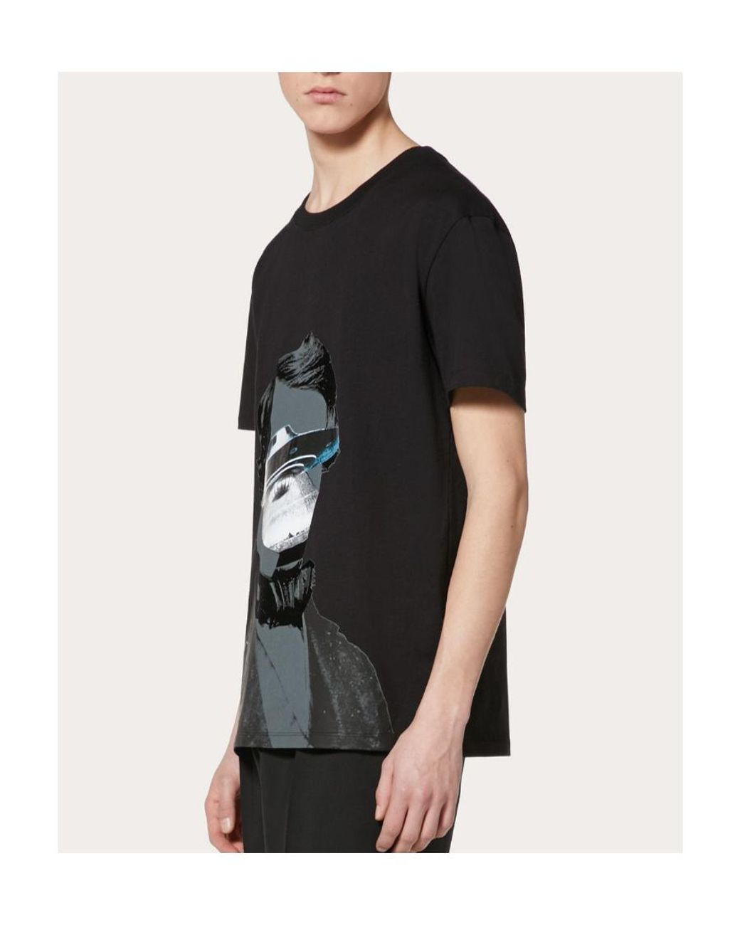 Valentino Black Undercover Co-Branded Ufo Printed T-Shirt for men