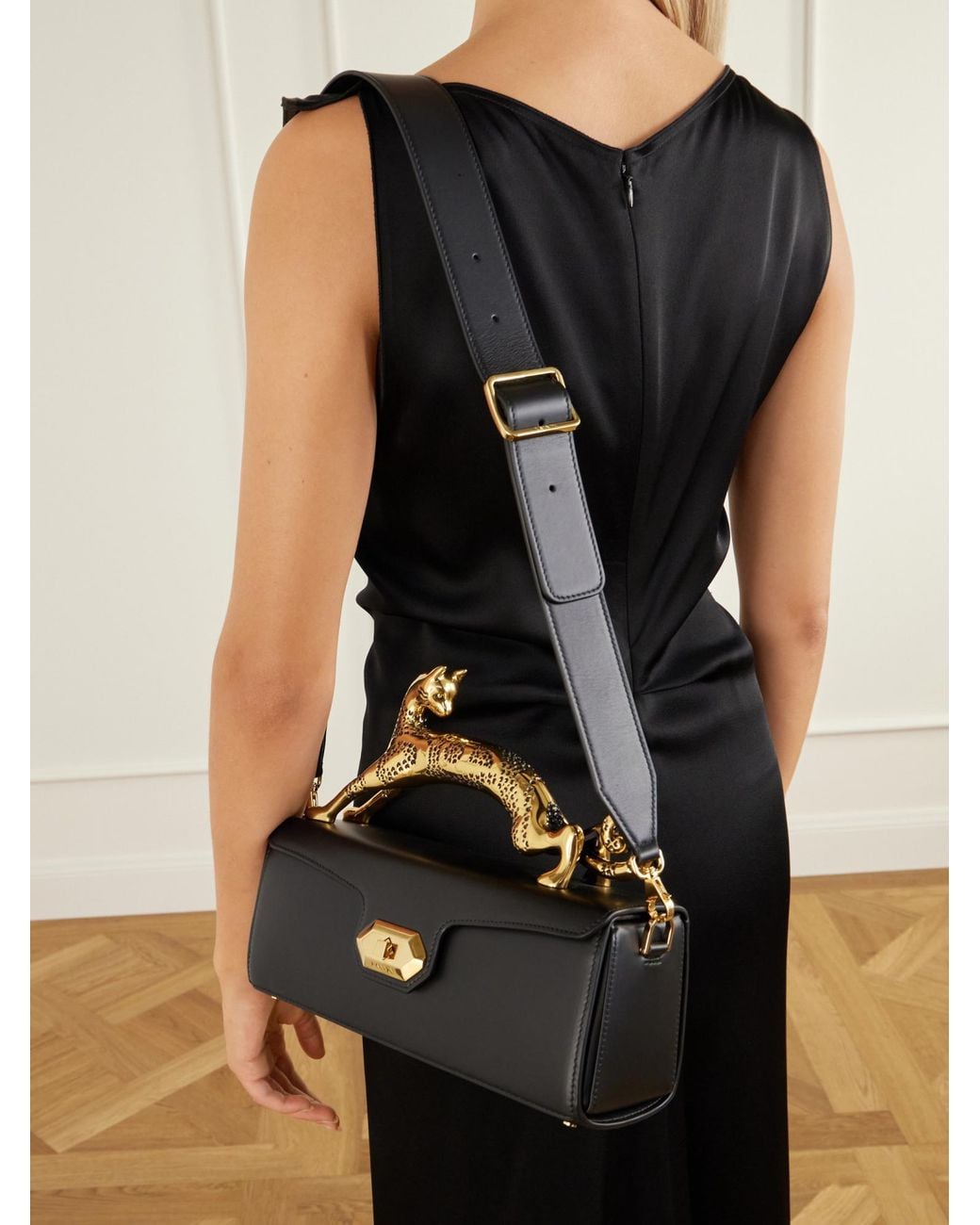 Lanvin Blue Pencil Cat Leather Clutch