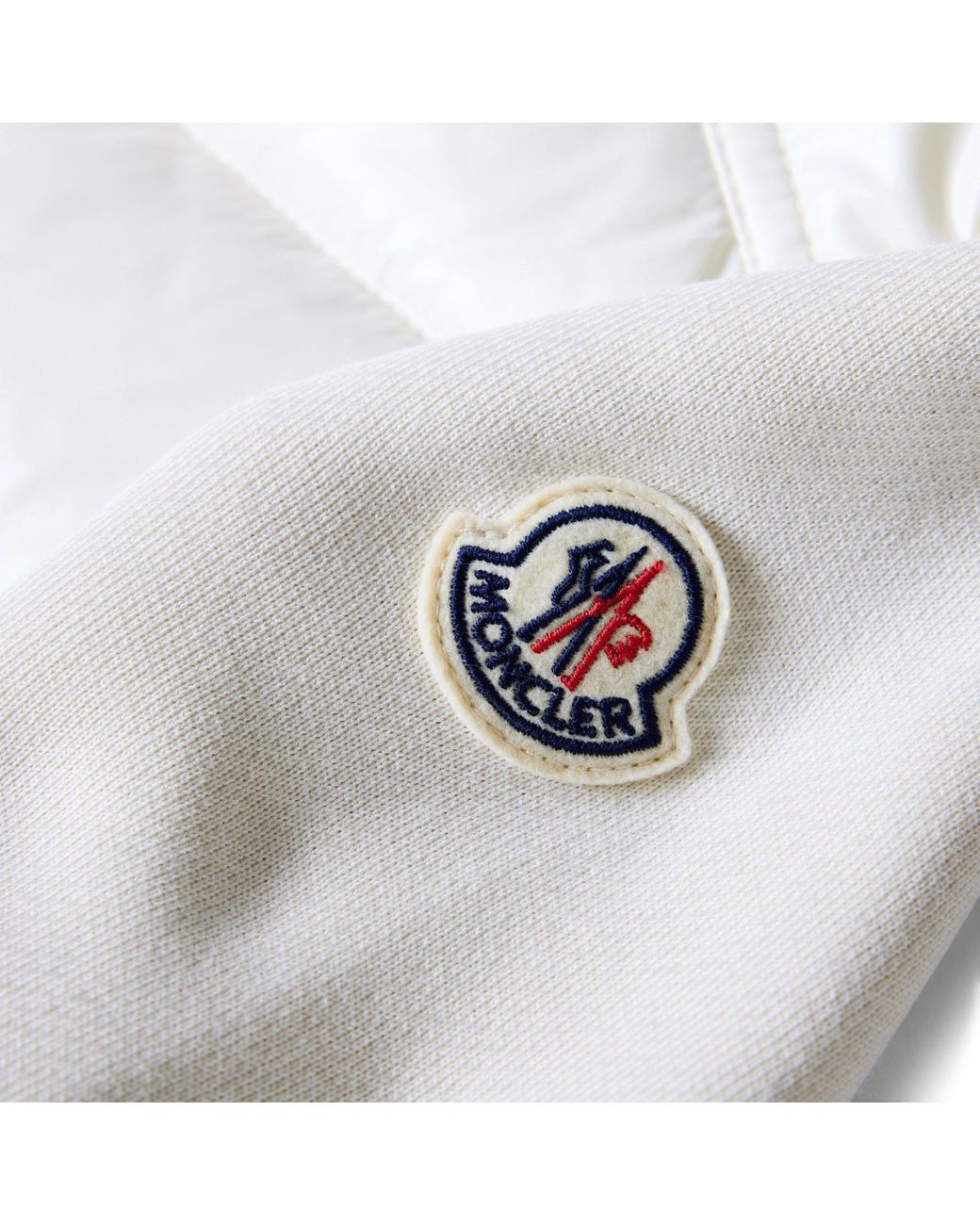 Moncler White Stand-Up High Collar