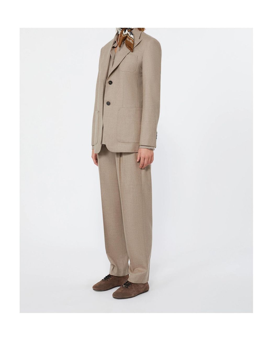 Max Mara Natural Single-Breasted Notch-Lapels Blazer