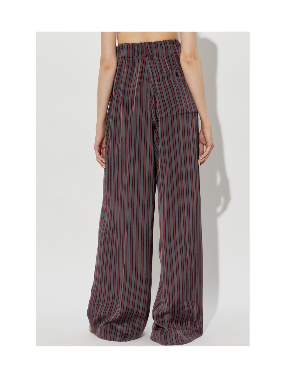 Dries Van Noten Purple Striped Casual Pants