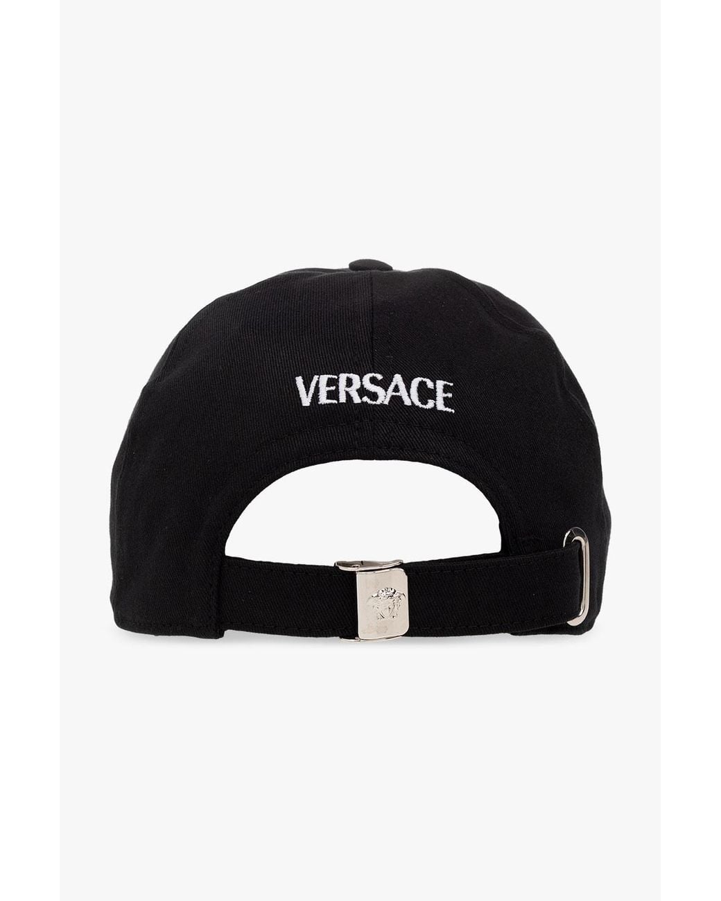 Versace Black Logo Embroidered Baseball Cap