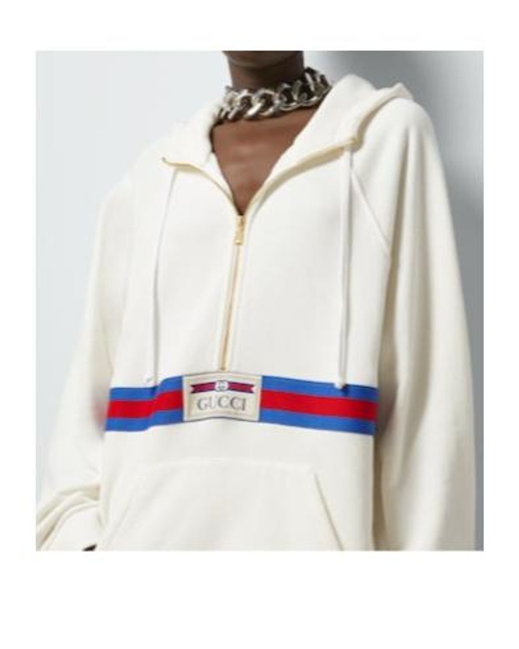 Gucci White Cotton Jersey Sweatshirt With Web