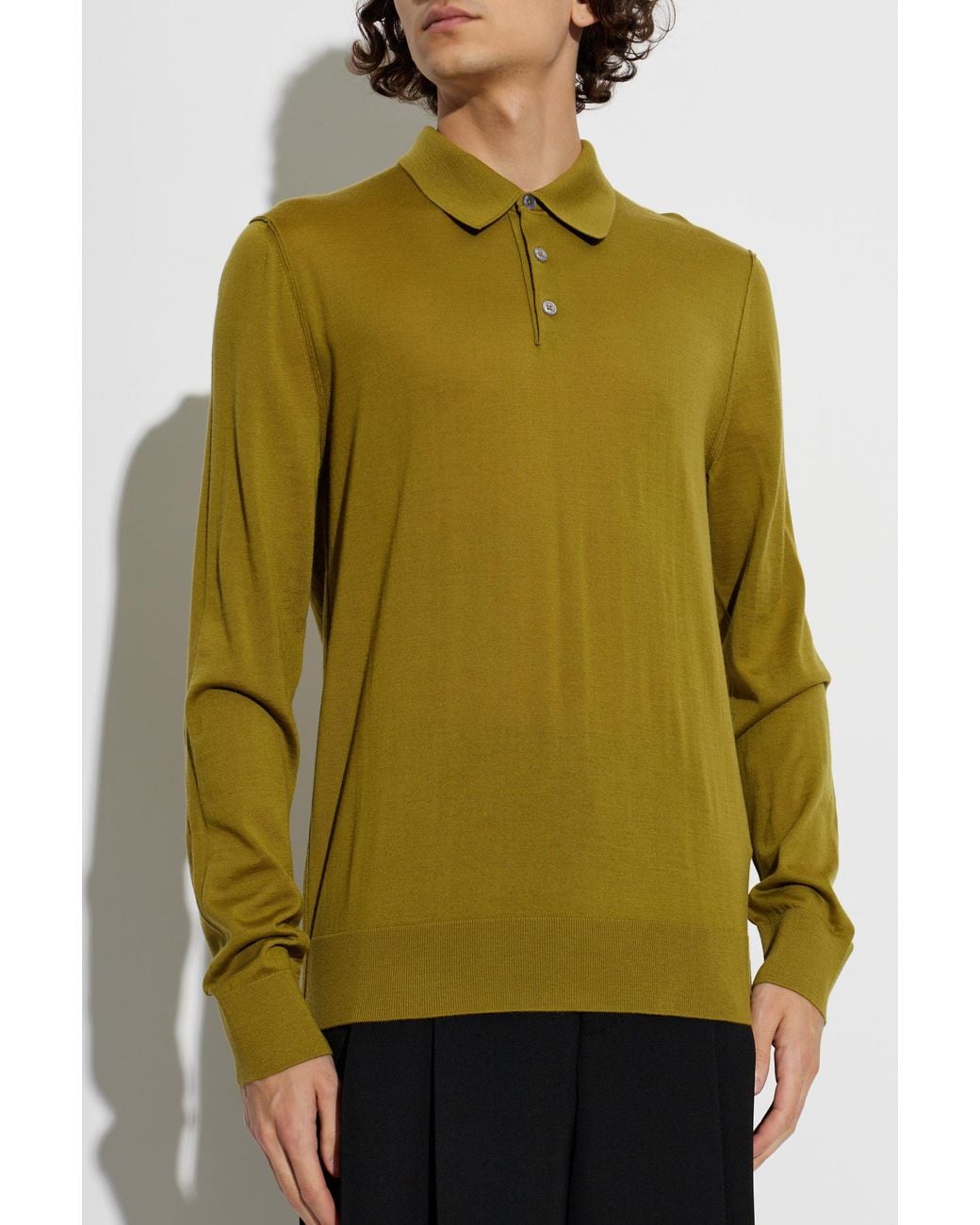 Dolce & Gabbana Green Long-Sleeve Polo Shirt for men